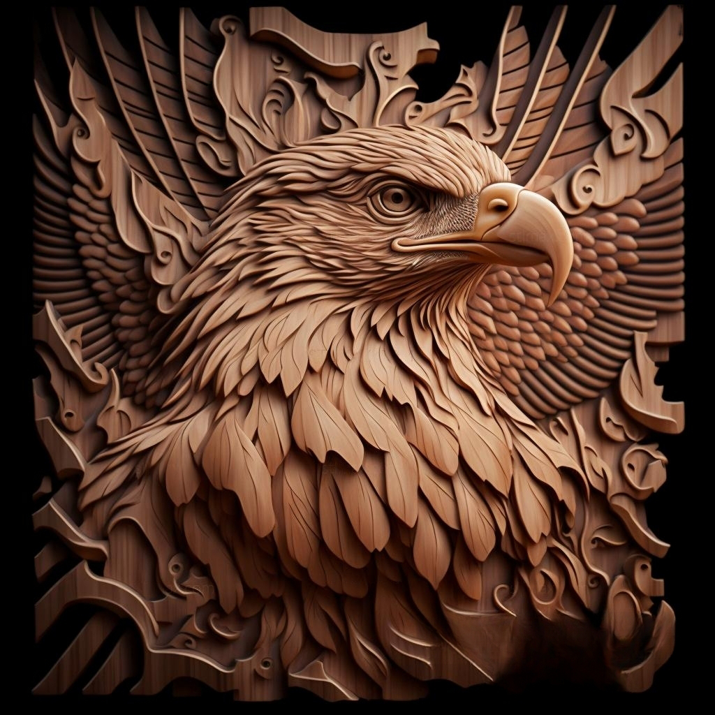 NEJE laser engraver ideas—Eagle 3D Relief Engraving Art - NEJE Ideas