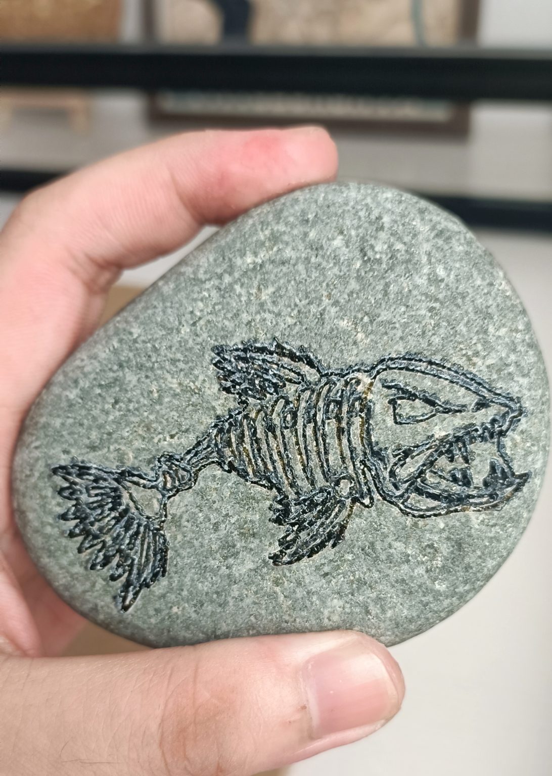 NEJE laser engraver ideas—Stone Fossil Engraving NEJE Ideas