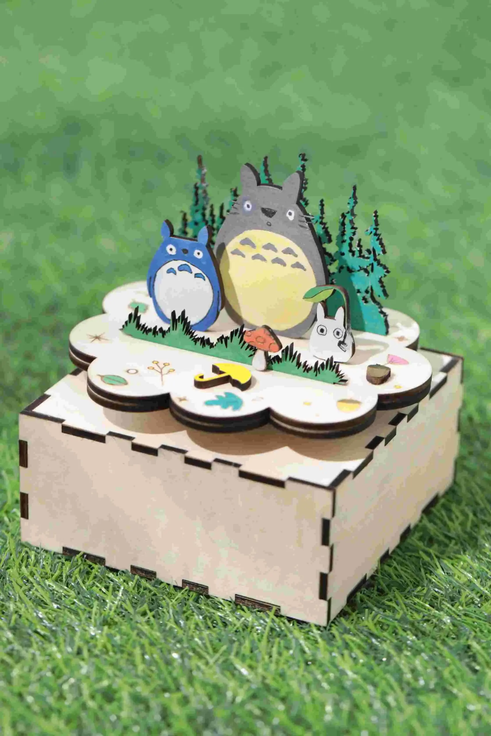 NEJE laser engraver ideas——Totoro Music Box - NEJE.IDEAS